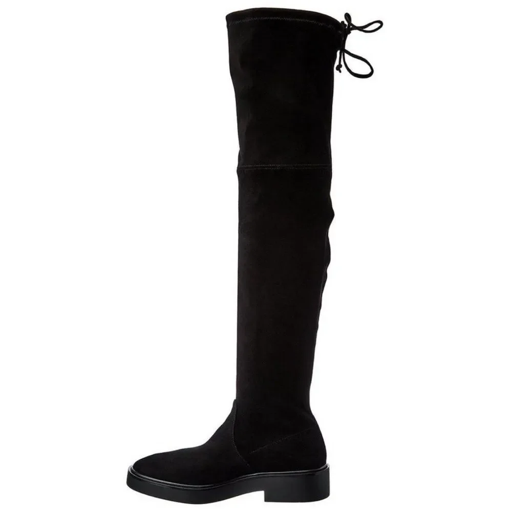 Stuart Weitzman Mara OTK Over the Knee Suede Boots Platform Thigh High Black 8